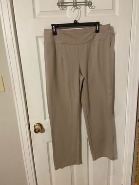Cato Straight-Leg Pull-On Pants in Taupe